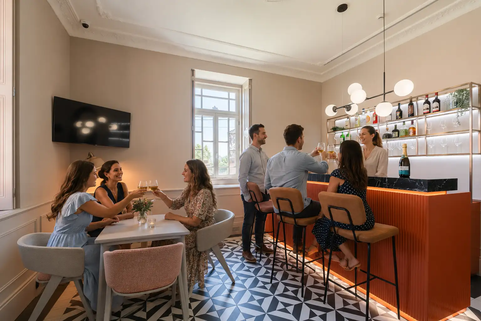 Bar at Noronha Lima Boutique Hotel in Arouca — a moment of gathering