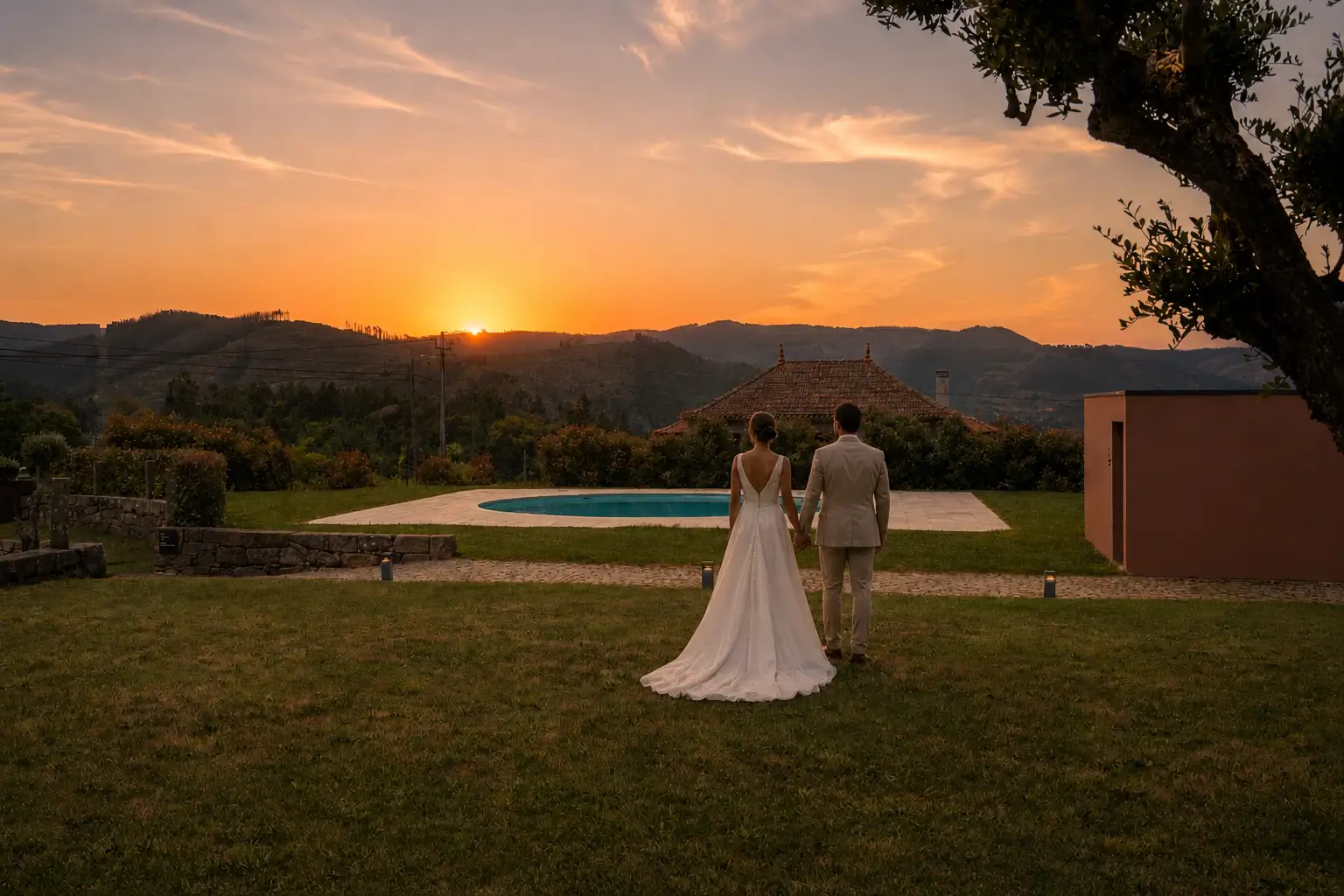 Wedding at Noronha Lima Boutique Hotel in Arouca, Portugal — garden and ceremony spaces