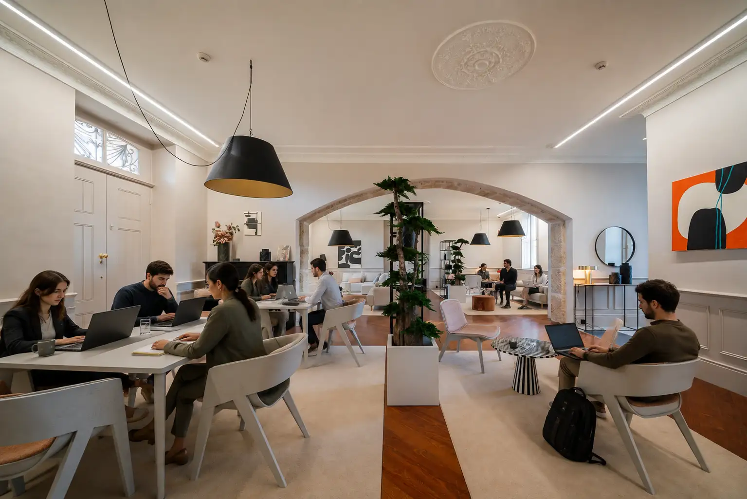 Noronha Lima indoor space set for a corporate working session